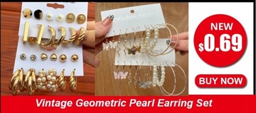 Vintage Pearl Butterfly Leopard Earring Set G