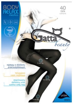 КОЛГОТКИ GATTA SHAPING BODY RELAX MEDICA 40 DEN 5-XL NERO