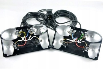 Lampy tylne do przyczepy lawety + wiązka instalacja 7m 13PIN