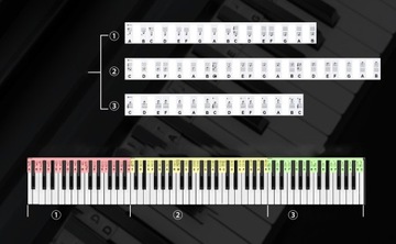 МУЗЫКАЛЬНЫЕ НАКЛЕЙКИ НА КЛЮЧИ ДЛЯ ОБУЧЕНИЯ ИГРАТЬ НА ПИАНИНО КЛАВИАТУРА ЦВЕТ ПИАНО