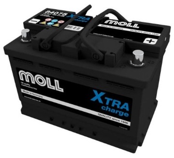AKUMULATOR MOLL X-TRA CHARGE 75Ah 720A 84075 P+