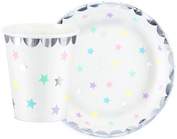 ZESTAW TALERZYKI KUBECZKI JEDNORAZOWE JEDNOROŻEC