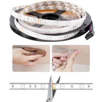 ВОДОНЕПРОНИЦАЕМАЯ СВЕТОДИОДНАЯ ЛЕНТА SMD 5M RGB ЦВЕТНАЯ + ДИСТАНЦИОННОЕ УПРАВЛЕНИЕ