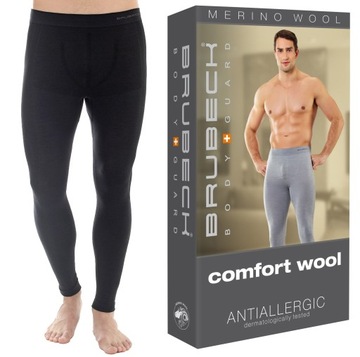WEŁNIANE KALESONY BRUBECK COMFORT WOOL Czarne -M