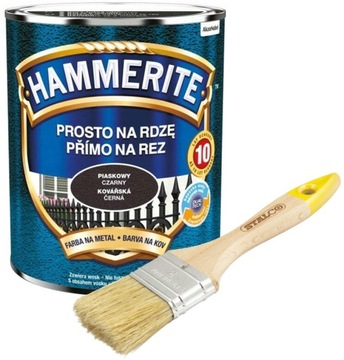 HAMMERITE NA RDZĘ PIASKOWY CZARNY 2,5L + GRATIS