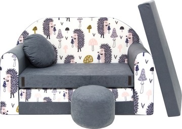 Kanapa sofa rozkładana dla dzieci piankowa pufa fotel materac łóżko