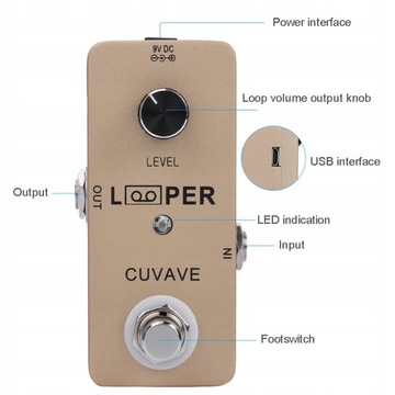Pełen pedał efektów gitarowych Mini Looper Pedal