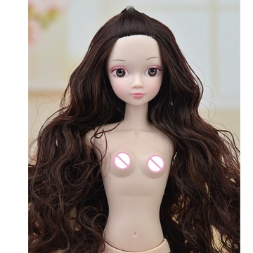 1/6 BJD kobieca głowa lalki z długimi kręcony
