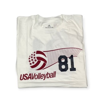 Мужская белая футболка ADIDAS VOLLEYBALL USA S 81