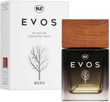 K2 EVOS BOSS ZAPACH PERFUMY MĘSKIE DO SAMOCHODU AUTA SAMOCHODOWY PREZENT