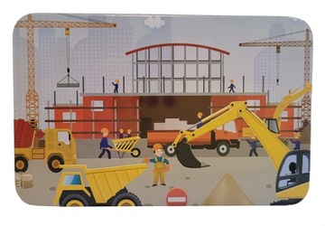 Puzzle w metalowym pudełku 60 el. budowa pojazdy