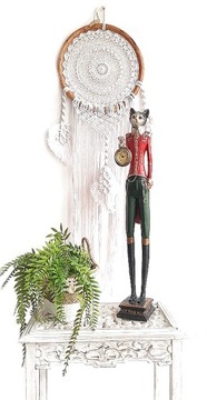 PIĘKNY ŁAPACZ SNÓW/RÓŻ/ BOHO /KORONKA/szydełko