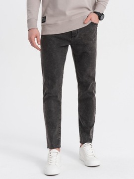 Męskie jeansowe spodnie marmurkowe SLIM FIT czarne V3 OM-PADP-0146 XXL