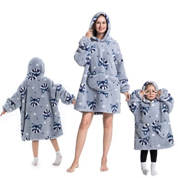 CIEPŁA BLUZA KOCE OVERSIZE GRUBA KOCE FUTRZAK SOFOWE