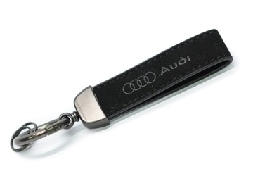 Brelok do kluczy AUDI czarny alkantara skóra zamsz