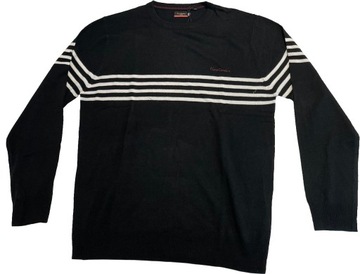 Sweter marki PIERRE CARDIN czarny w paski XL p34