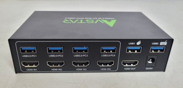 KVM-переключатель HDMI 4K, 60 Гц, 4 порта, выход 4 в 1, USB 3.0 AVstar Ł452