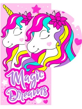 RĘCZNIK 70X140 KONIK UNICORN DZIECKA RÓŻ CHŁONNY