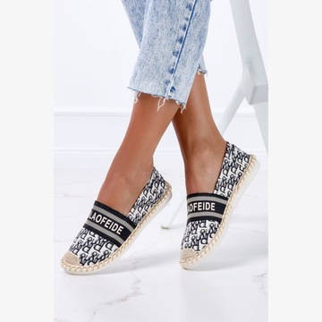 ЭСПАДРИЛЬИ СЛИПОНЫ ЖЕНСКИЕ С НАПИСАННЫМИ СТРУНКАМИ, размер 38