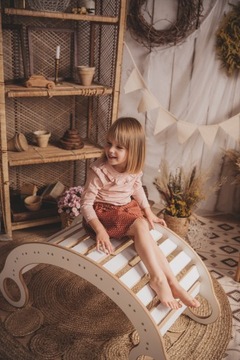 Деревянная Монтессори-качалка для ребенка + горка + настенный комплект