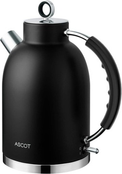 Czajnik Elektryczny 2200W Czarny Stal Mocny 1,6l Stalowy Herbaty Ascot K1