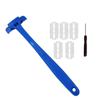 Бритва для спины с длинной ручкой, мужская бритва для спины, инструмент для удаления волос «сделай сам», синего цвета