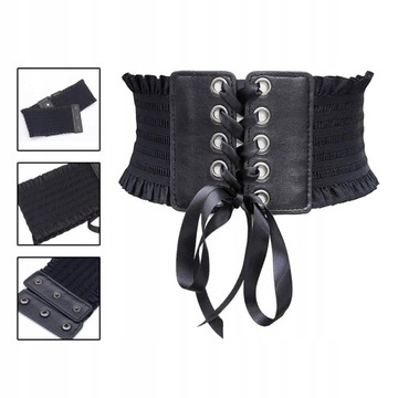 Moda Skórzany Steampunk Underbust Pas