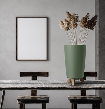 Горшок горшок Glacia Tubus Slim White 24 см с вставкой и ногами