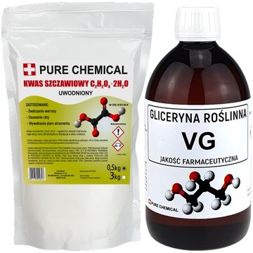 GLICERYNA 0,5 kg + KWAS SZCZAWIOWY 0,6 kg WARROZA