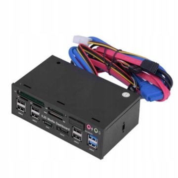 КОНЦЕНТРАТОР 5,25 ДЮЙМА ПЕРЕДНЯЯ ПАНЕЛЬ USB 3.0/2.0 АУДИО 525E20 ЧЕРНЫЙ 17X14X5 СМ