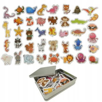 МАГНИТЫ НА ХОЛОДИЛЬНИК ЖИВОТНЫЕ 40 ШТ В БАНКЕ