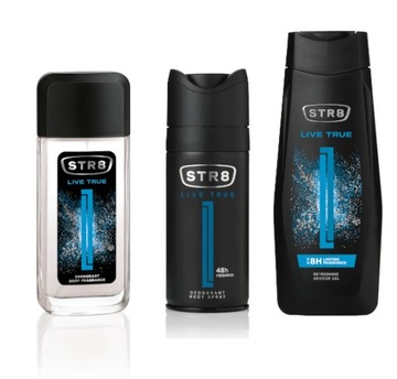STR8 LIVE TRUE ZESTAW 3cz DNS85ml + SPRAY150ml + ŻEL400ml