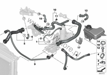 BMW E60 E63 E65 3.0 3.5 D MADL PŘÍVOD ZPÁTEČNÝ TRUBKA VODY WAZ 7780001