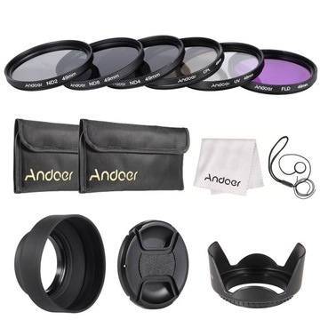 Andoer 49mm Lens Filter Kit UV+CPL+FLD+ND(ND2 ND4