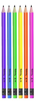 6x ołówek trójkątny HB neon nauka pisania Colorino