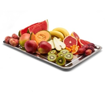 Taca metalowa nierdzewna 60 x 40 cm prostokątna