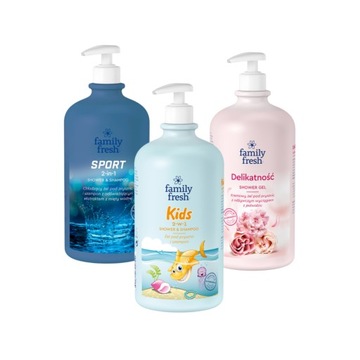 ZESTAW 3X ŻEL POD PRYSZNIC FAMILY FRESH 1000 ML MIX