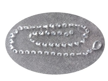 СТЕКЛЯННАЯ ХРУСТАЛЬНАЯ ГИРЛЯНДА ХРУСТАЛЬНЫЕ БУСИНЫ ГЛАМУР 1 М СУПЕР УКРАШЕНИЕ