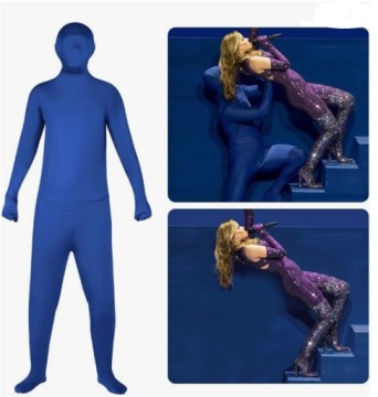Niewidzialny płaszcz strój body 190 cm kostium halloween niebieski duch