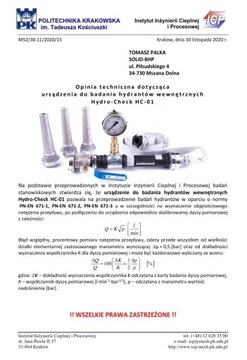 Прибор для проверки внутренних гидрантов HC-01