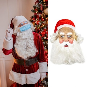 Maska na twarz Realistyczna lateksowa maska Świętego Mikołaja na lateks