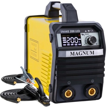 SPAWARKA ELEKTRODOWA MAGNUM SNAKE 200 LED IGBT MMA TIG 230V 200A 60% VRD