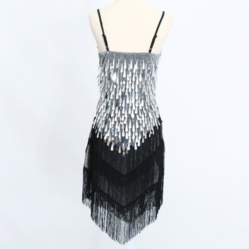 Latin Ballroom Dancing Dress Sequins Tassel Red