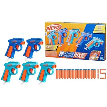 NERF великий набір 5 бластерів і 15 стрілок N серія Flex F9839 хіт вечірки