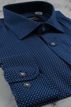 Шелковая мужская элегантная деловая рубашка E476