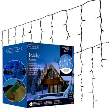 Kurtyna świetlana SOPLE BASIC 240 LED 20M Ciepły biały Światełka