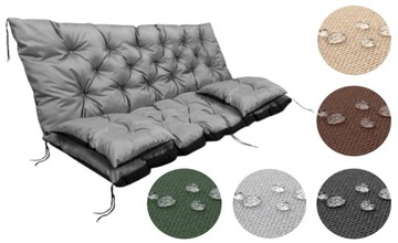 Набор садовых подушек 150x60x50 см для скамейки-качели, водонепроницаемая, серая