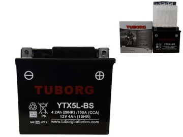 AKUMULATOR TUBORG AGM YTX5L-BS 12V 4AH 100A ZAMIENNIK YUASA VARTA EXIDE