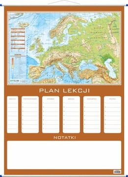 Plan lekcji - fizyczna mapa Europy
