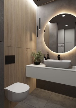 LUSTRO ŁAZIENKOWE OKRĄGŁE LED PODŚWIETLANE 90 CM